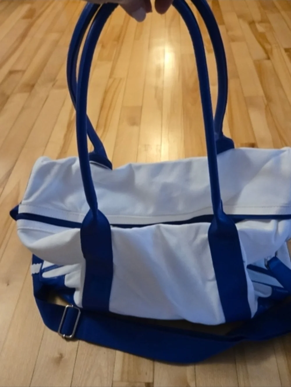 Dolce & Gabbana White and Blue Canvas Duffel with Blue Trim NWT Wekender Bag